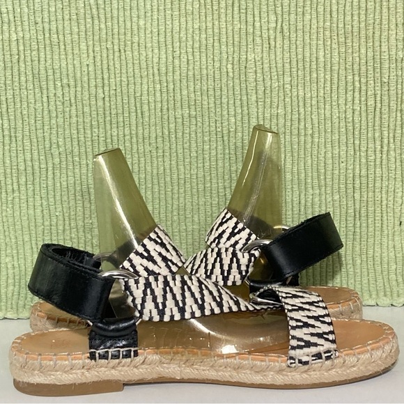 Frye & Co. Womens Kole Asymmetrical Black/White Strap Espadrille Sandals SZ 6.5M - Picture 6 of 11